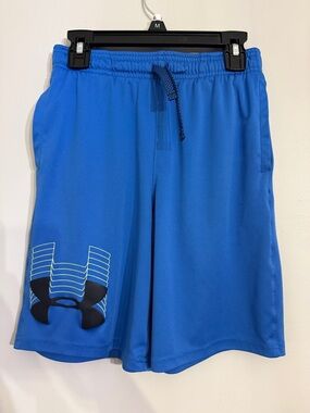 Under Armour Boys Dri Fit Shorts Blue Size Medium